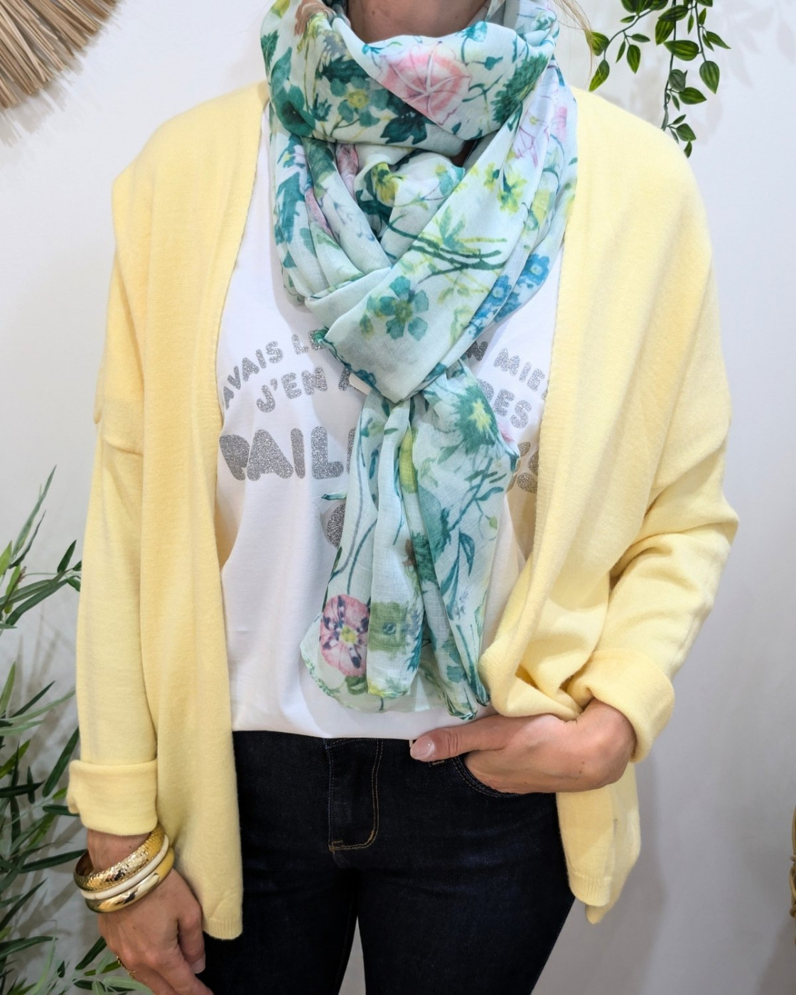 Foulard femme fleuri Speranza