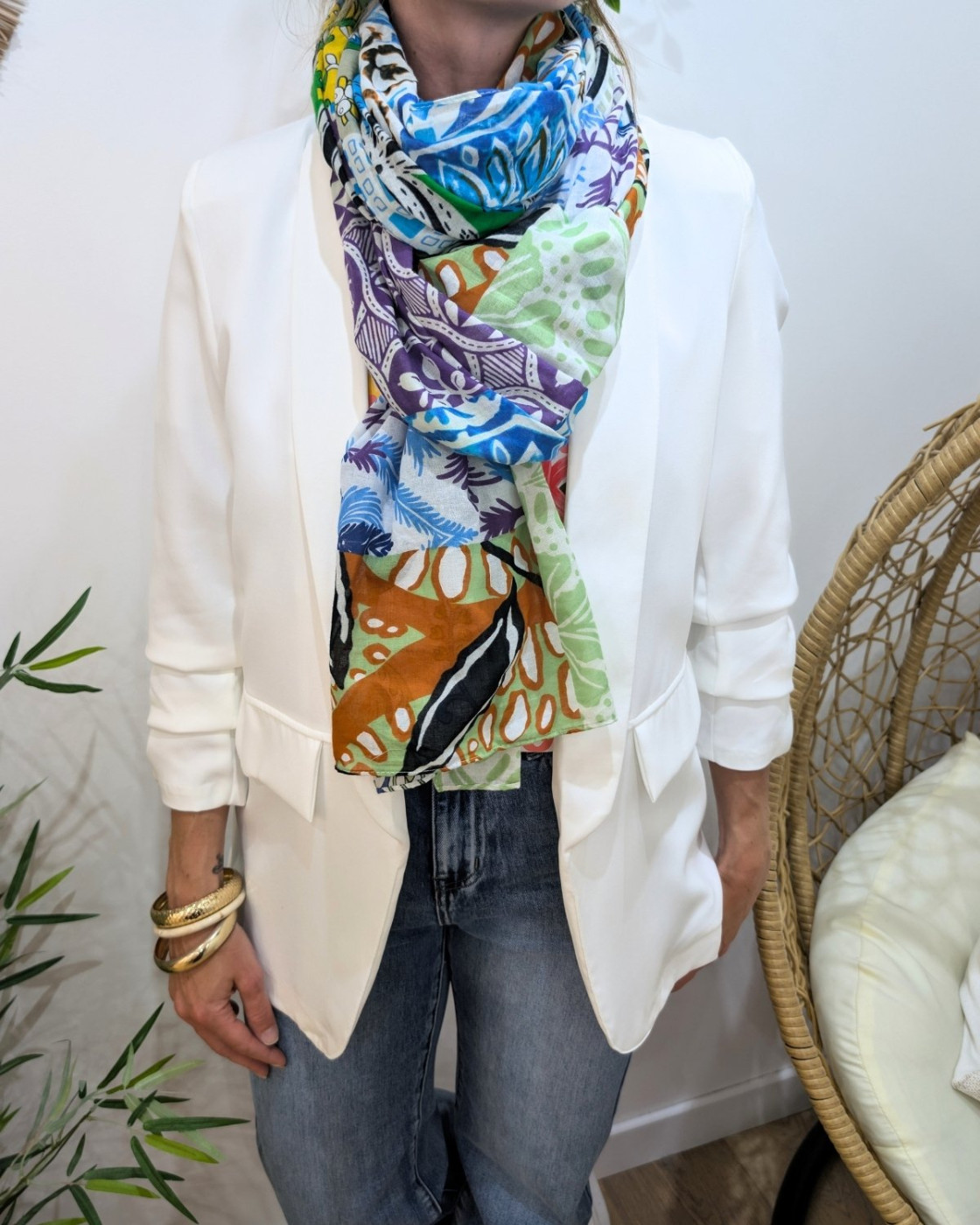 Foulard femme imprimés multicolores Aira