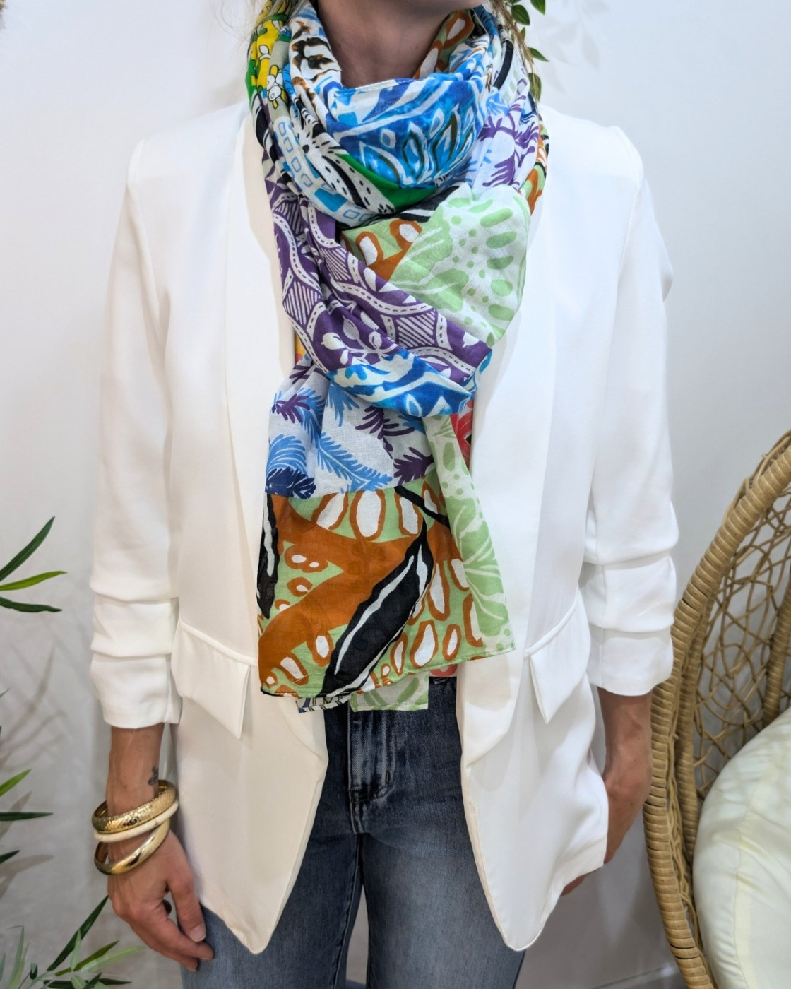 Foulard femme imprimés multicolores Aira