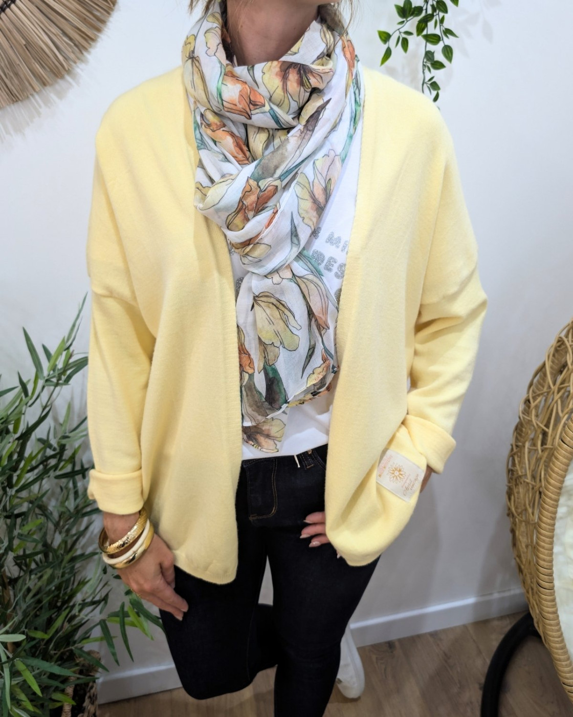 Foulard femme fleuri Deva