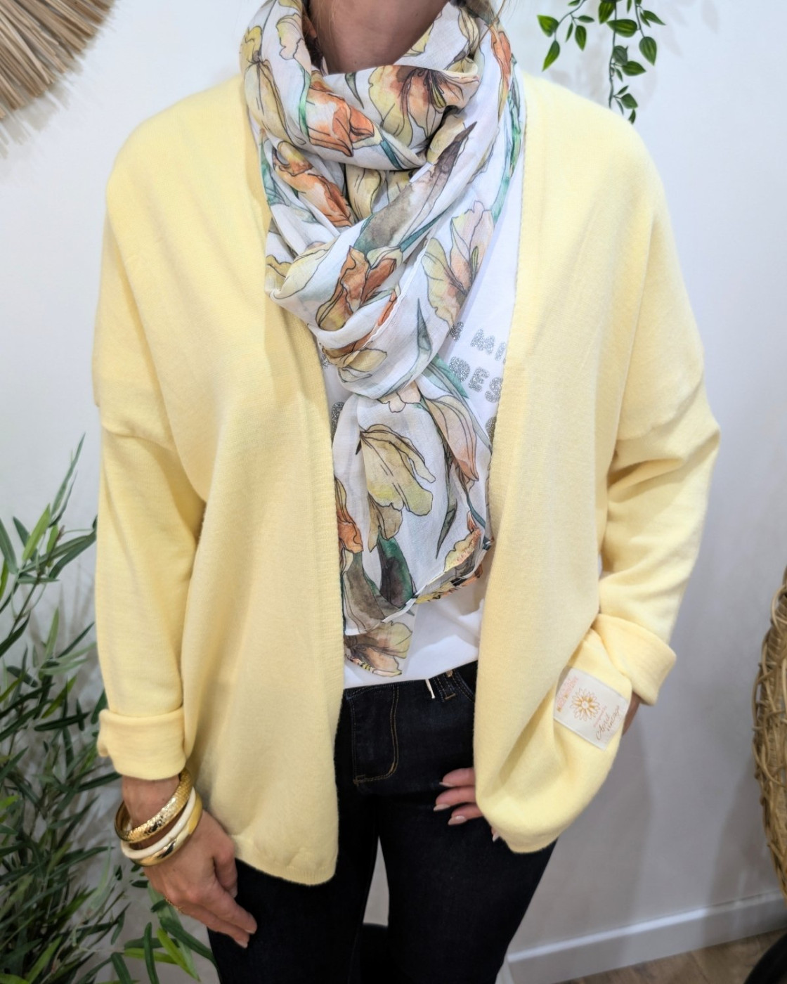 Foulard femme fleuri Deva
