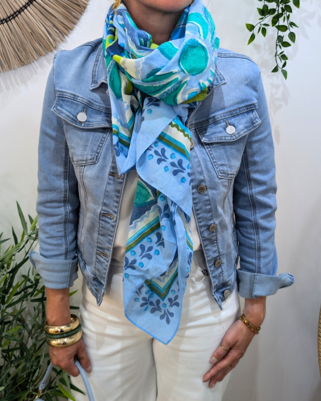 Foulard femme fleuri Oana