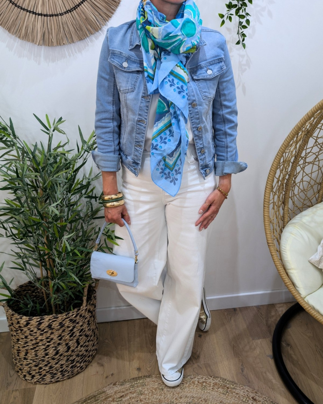 Foulard femme fleuri Oana
