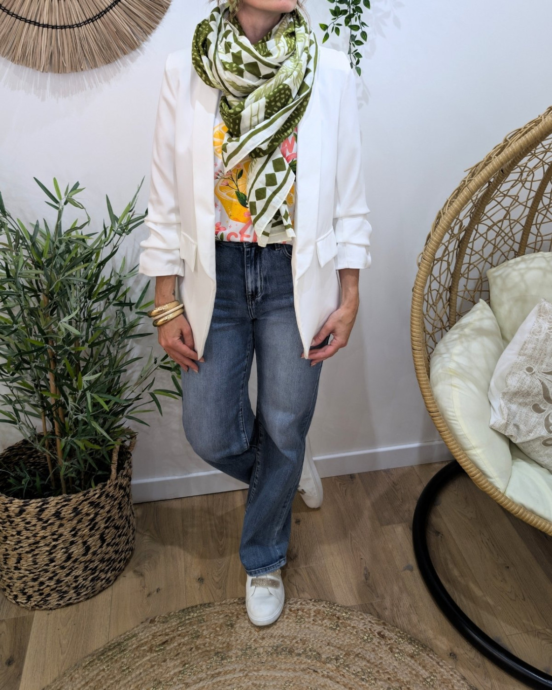 Foulard femme imprimés palmitos
