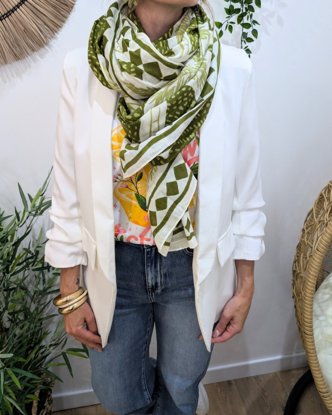 Foulard femme imprimés palmitos