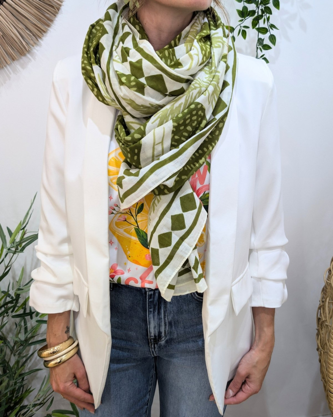 Foulard femme imprimés palmitos