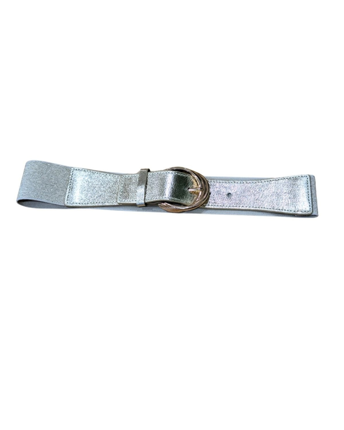 Ceinture élastique boucle triple anneau dorée