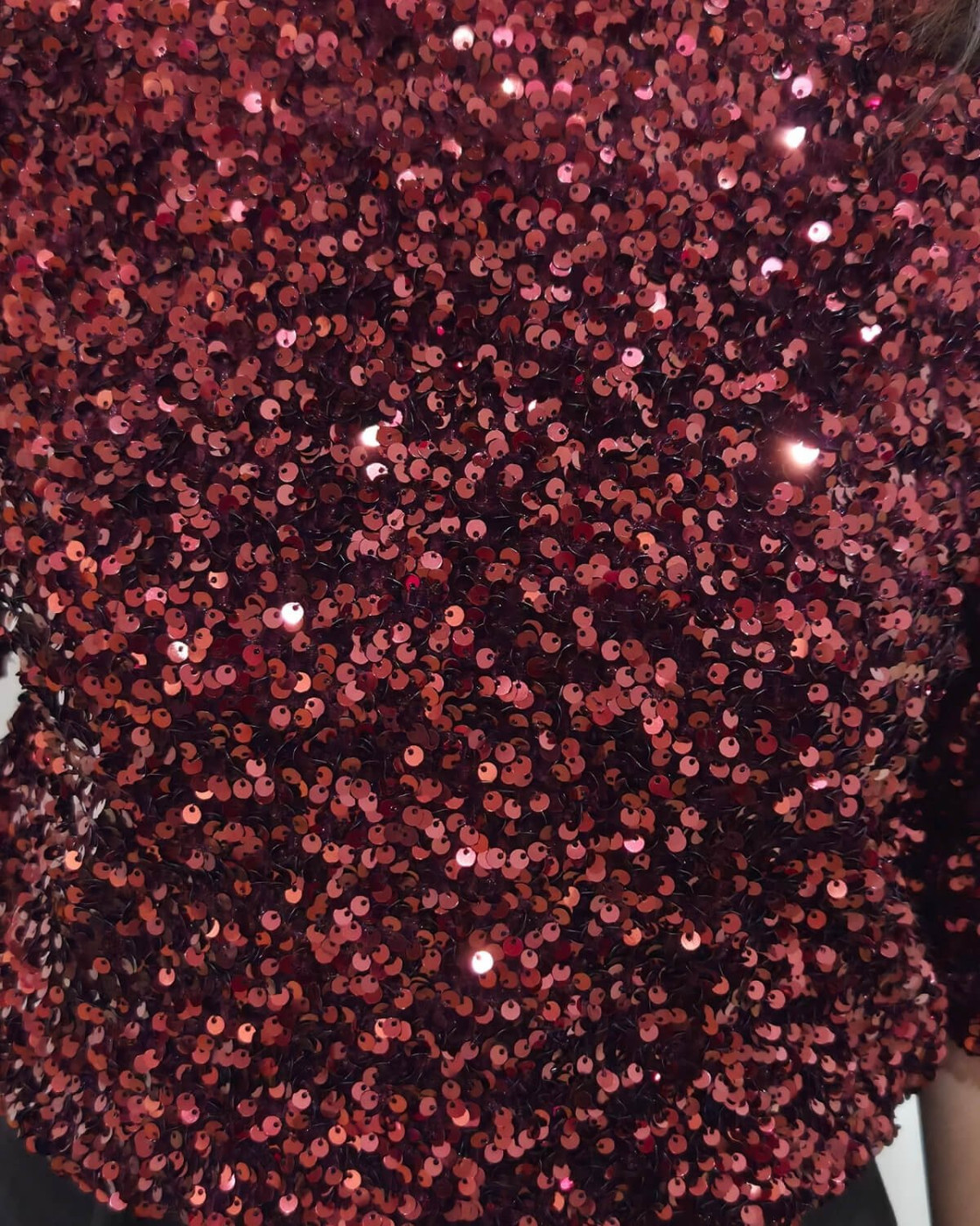 Blouse femme à sequins rouge bordeaux