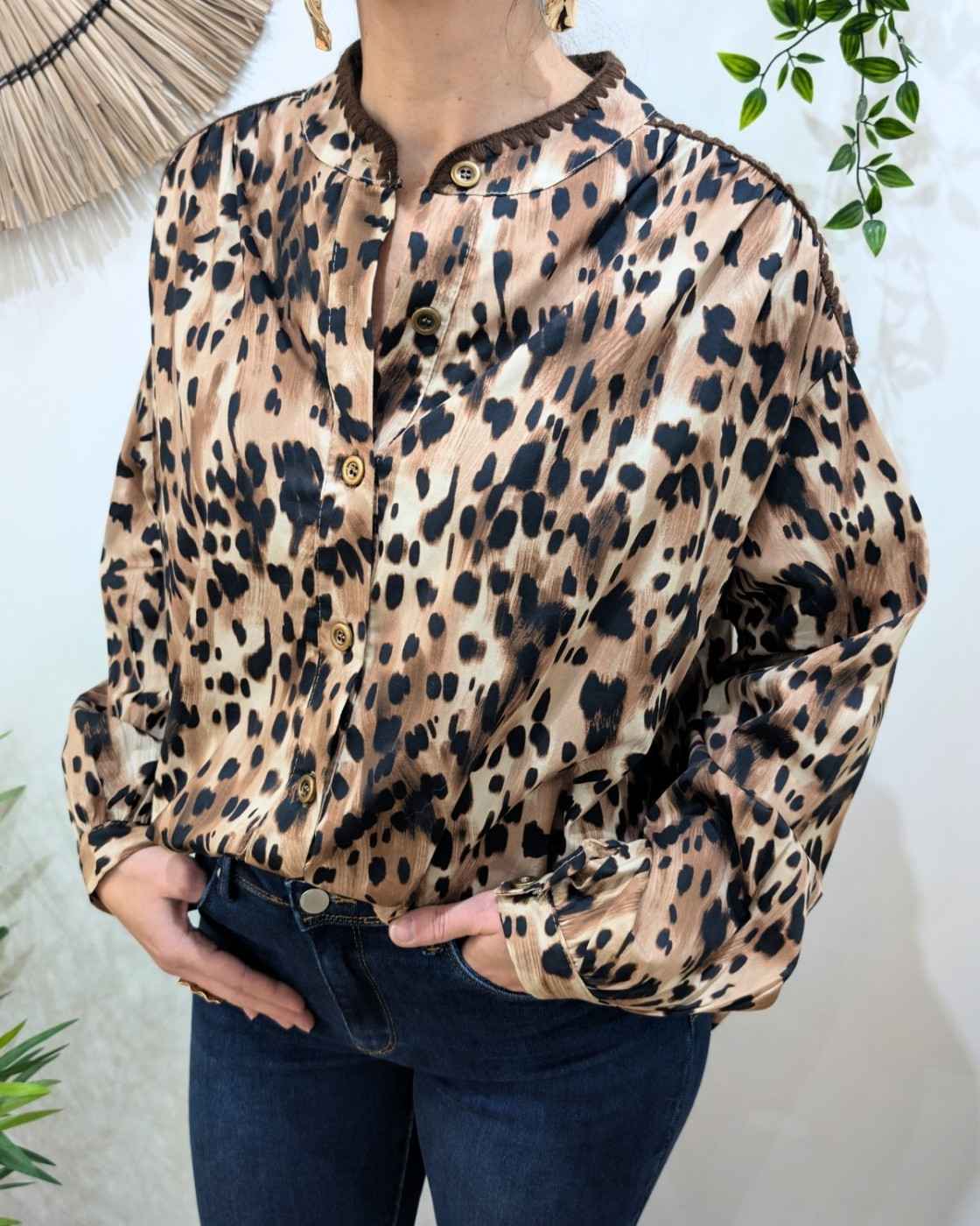 Chemisier femme fluide léopard Adèle