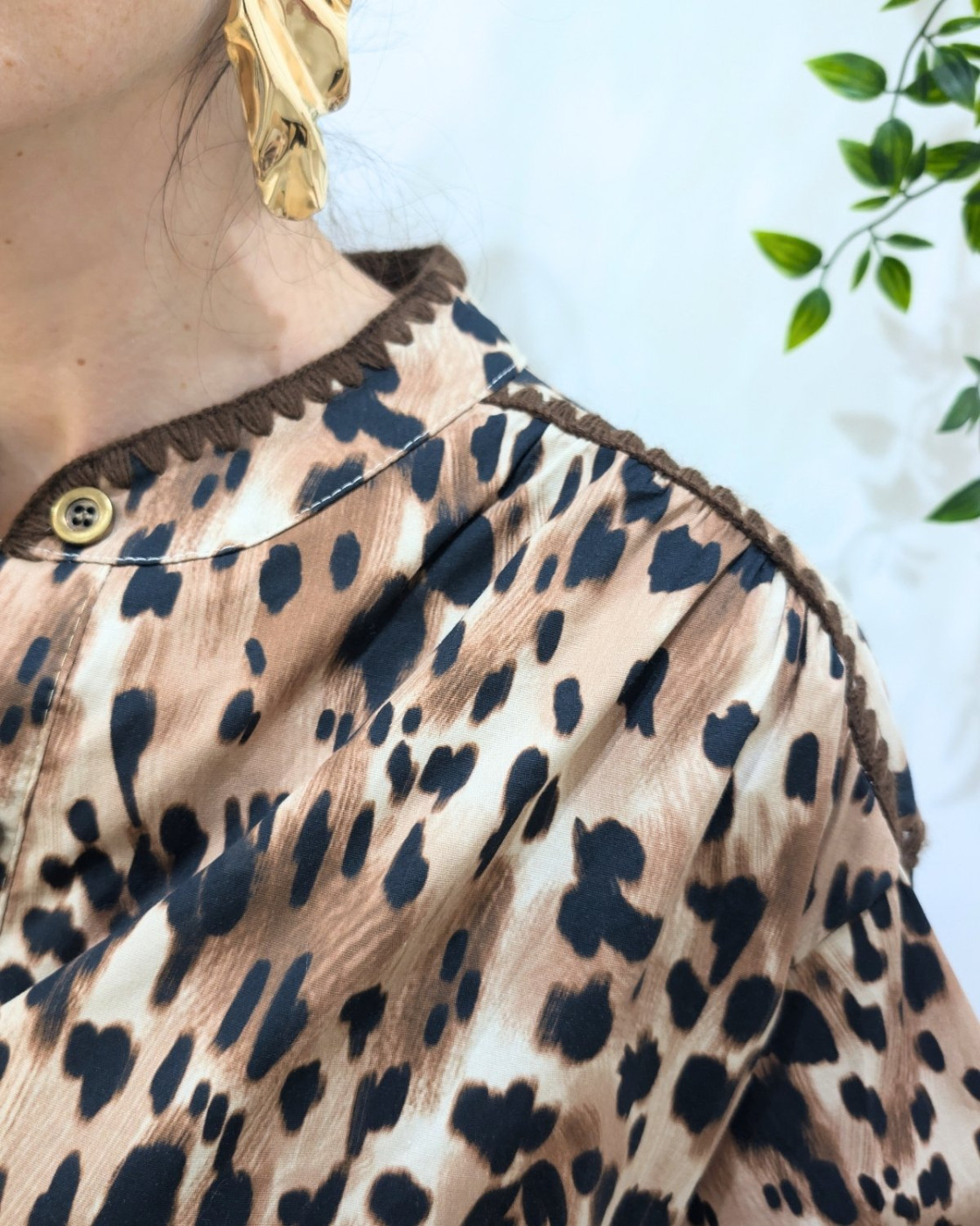 Chemisier femme fluide léopard Adèle