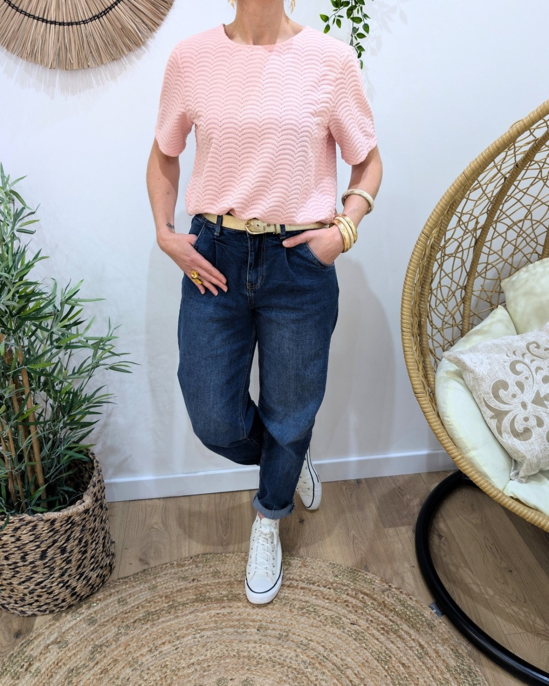 Blouse femme rose ajourée Honorine