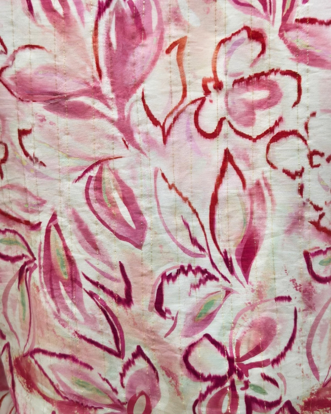 Blouse femme manches courtes rose fleurie Thémis