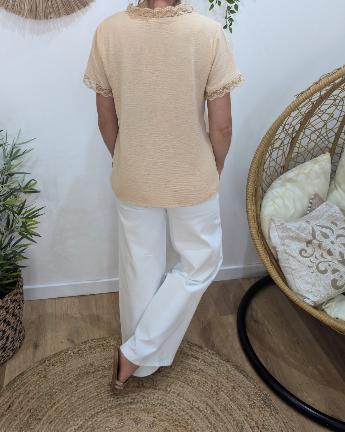 Blouse femme beige boutonnée Sorell