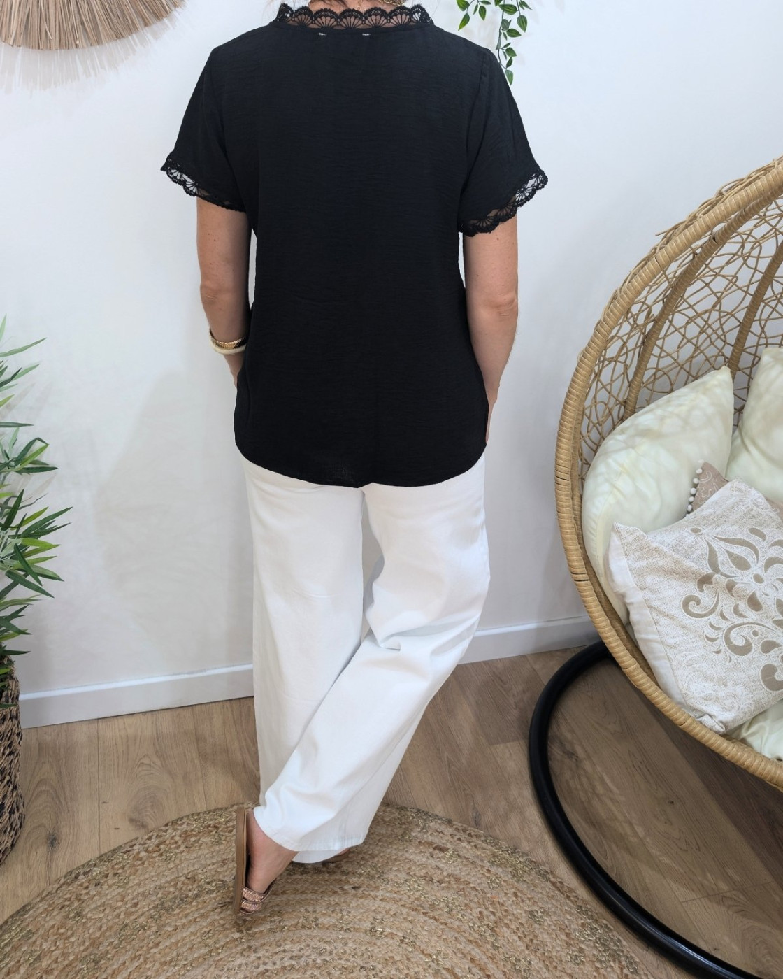 Blouse femme noir boutonnée Sorell
