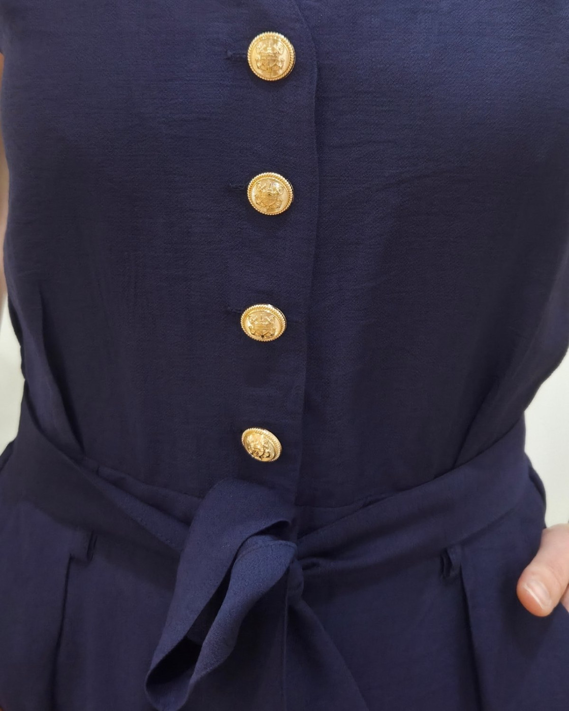 Combinaison femme marine boutons dorés Sira