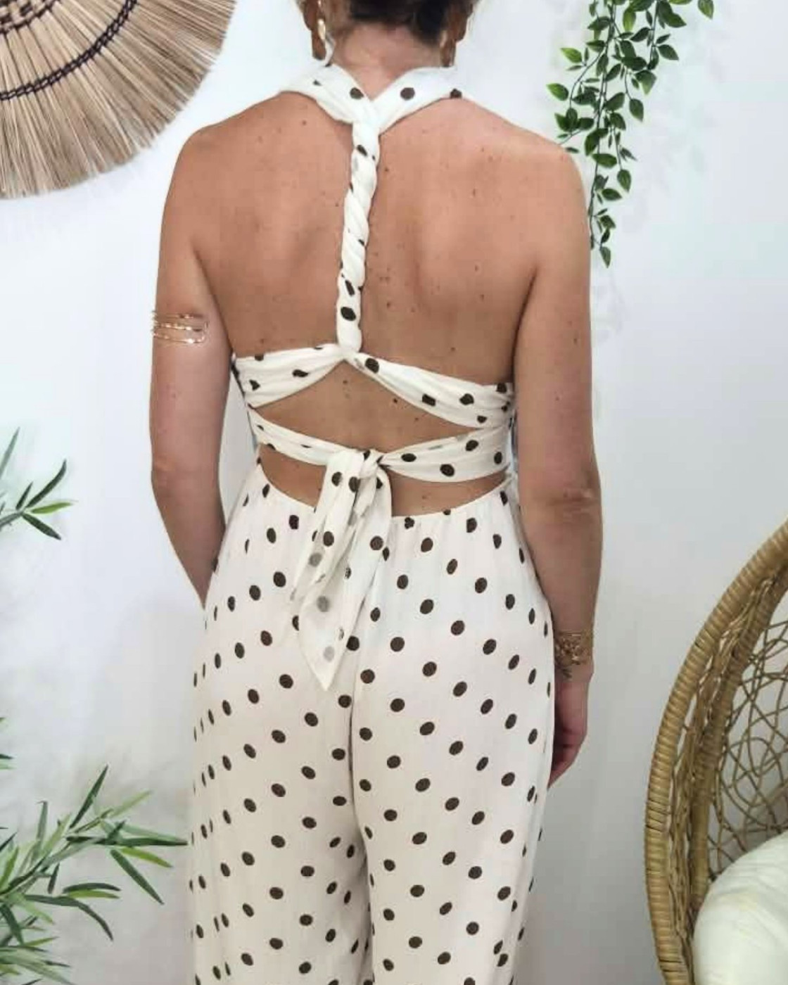 Combinaison femme Iséa pois marron