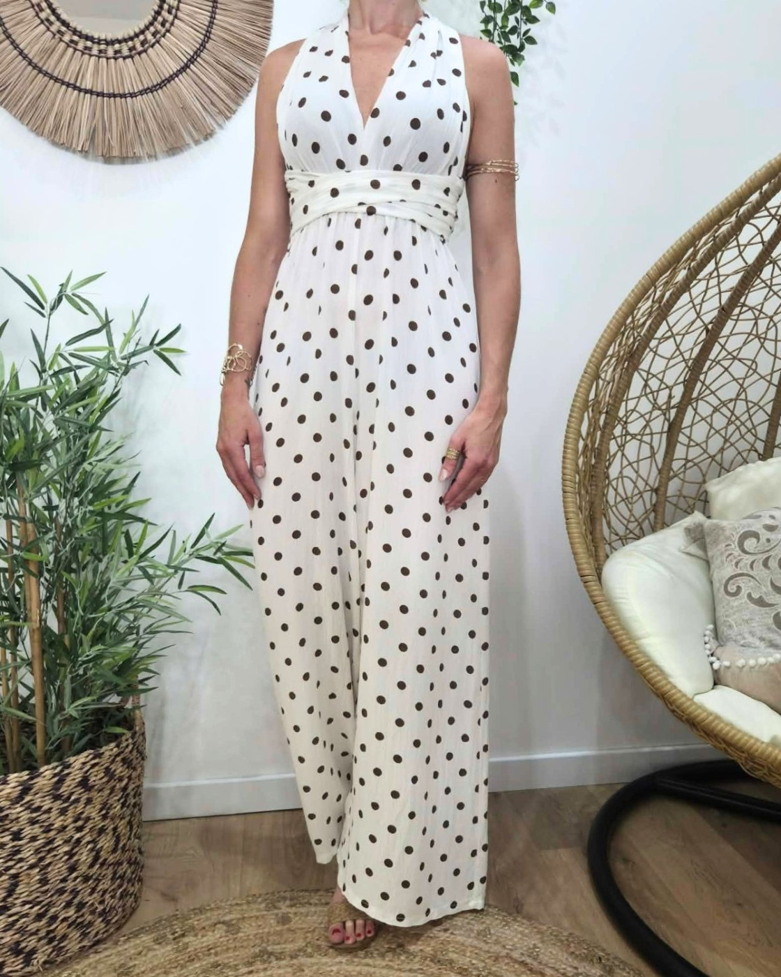 Combinaison femme Iséa pois marron