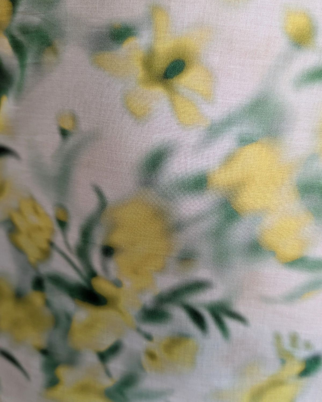 Chemisier femme écru jaune et vert