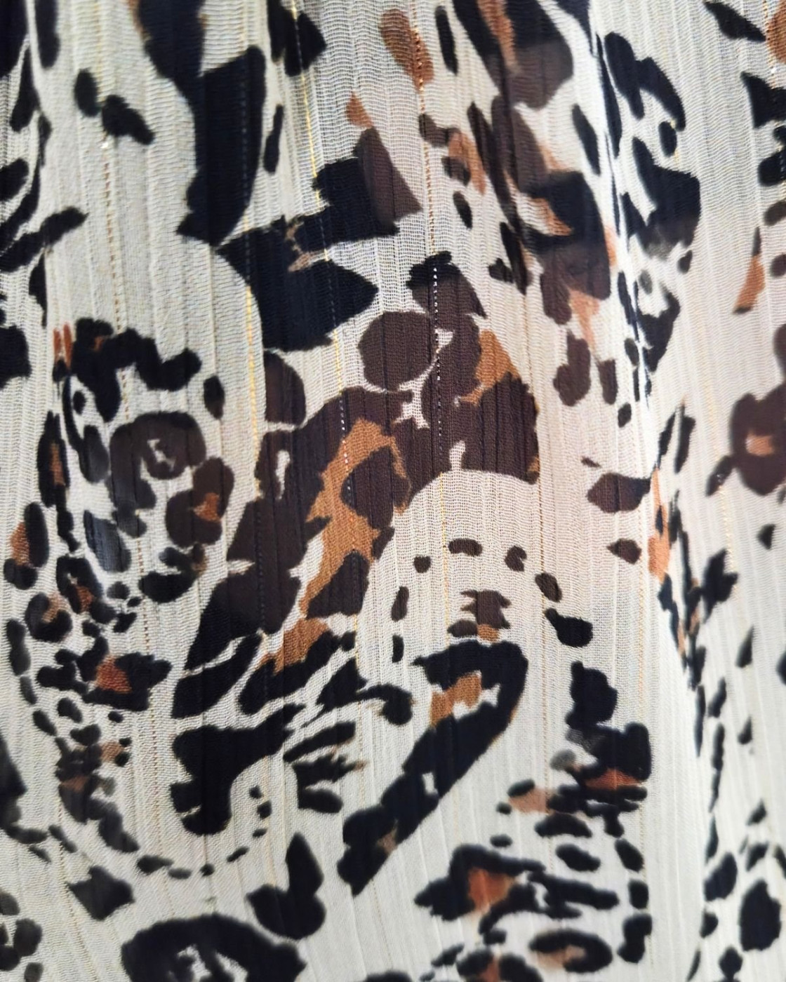 Chemisier voilage femme léopard beige Yara