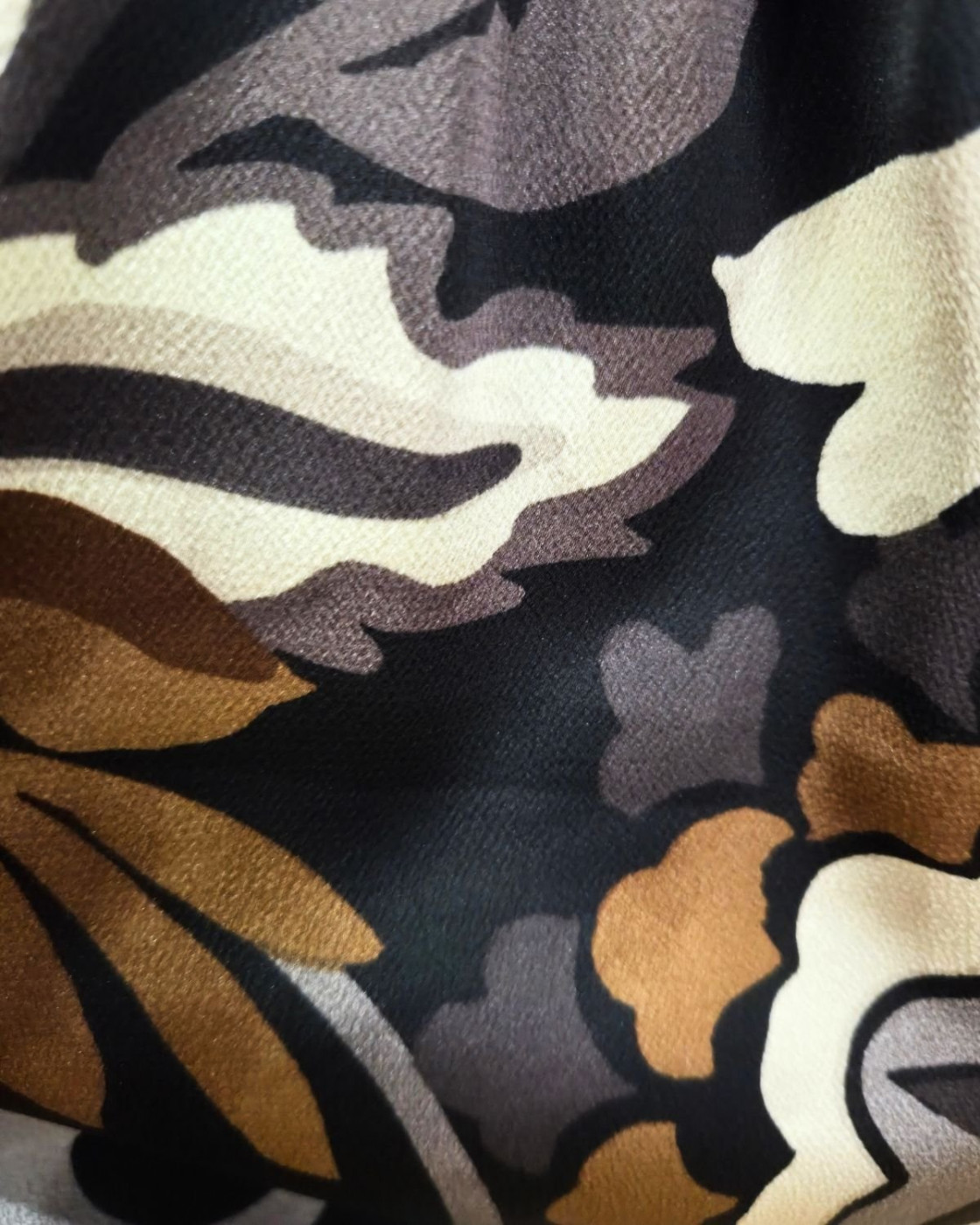 Chemisier satiné femme marron noir et gris