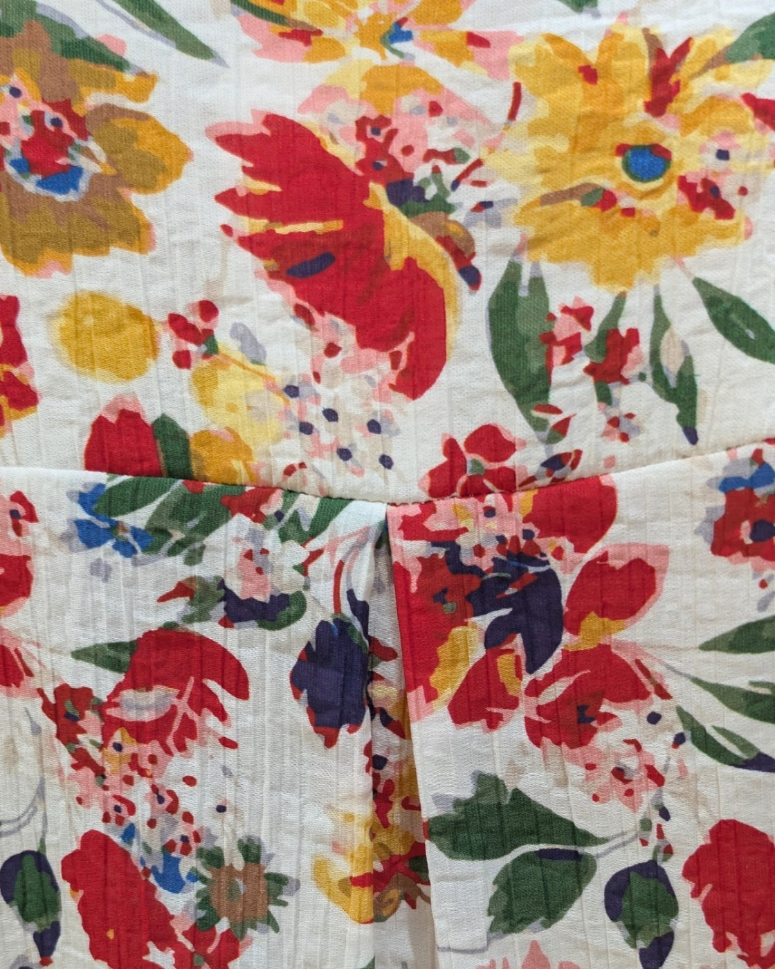 Chemisier femme écru fleurs multicolores Dahlia