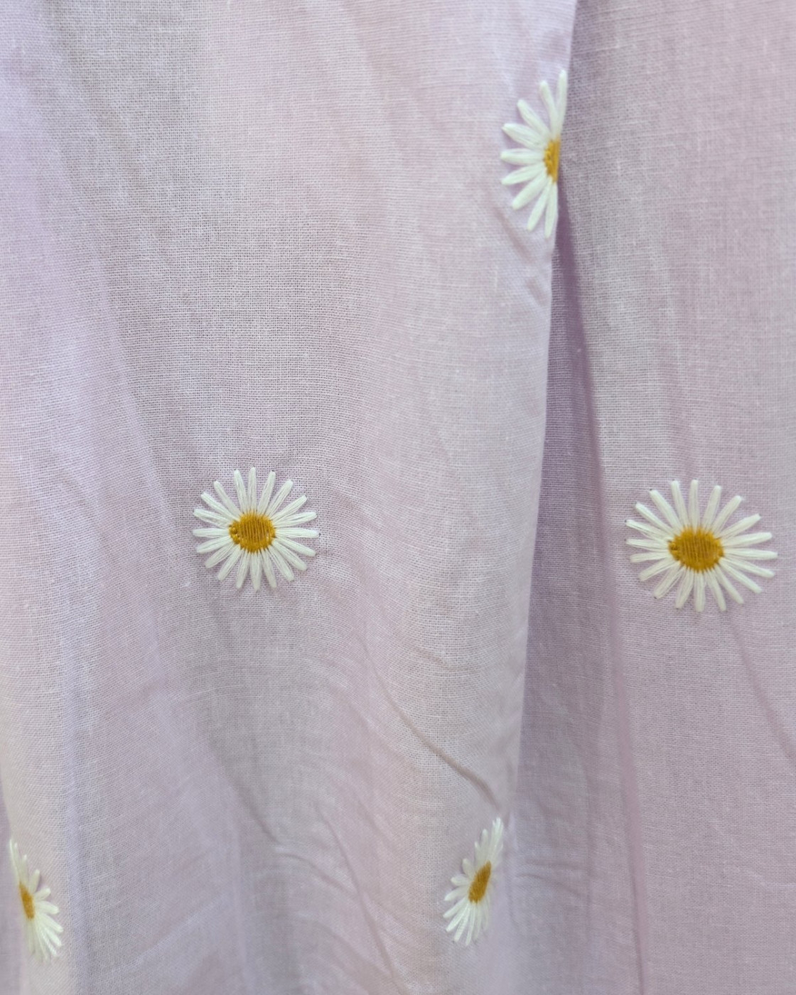 Chemisier femme parme marguerites brodées