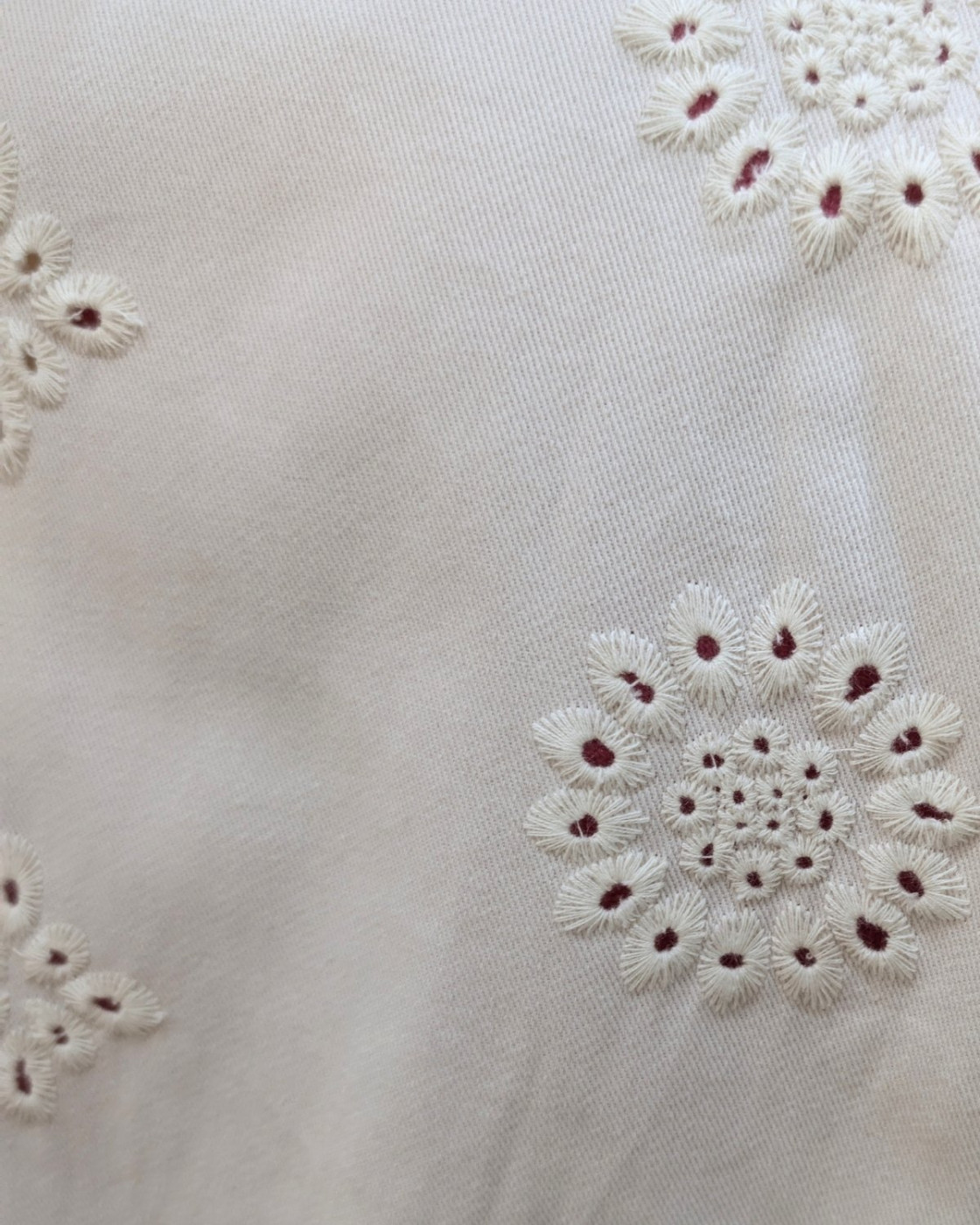 Chemise coton femme sans manches ajourée beige Gia