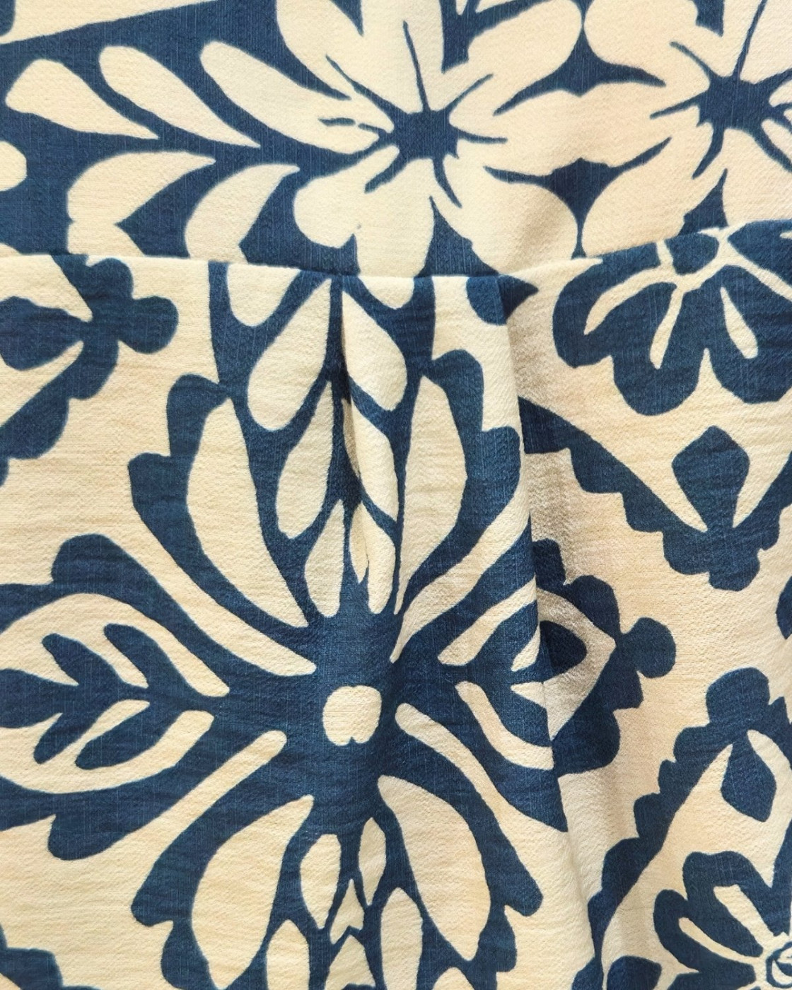 Chemisier femme beige et bleu jean Siloé