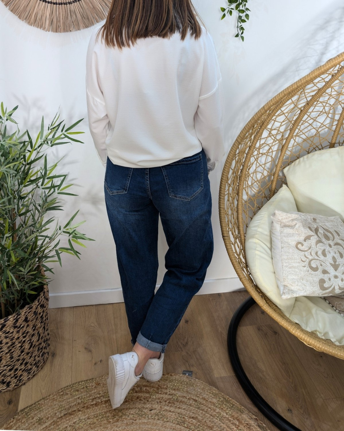 Chemisier femme rayé blanc boutons coeurs dorés