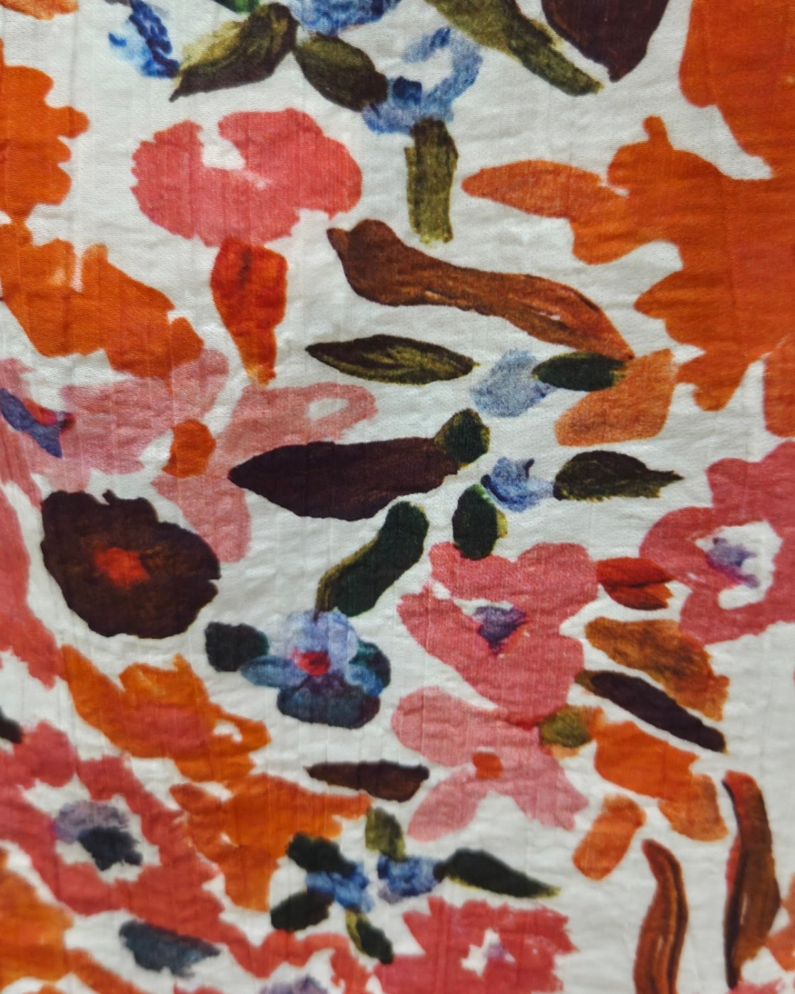 Chemisier femme manches courtes motifs orangés multicolores Brizia