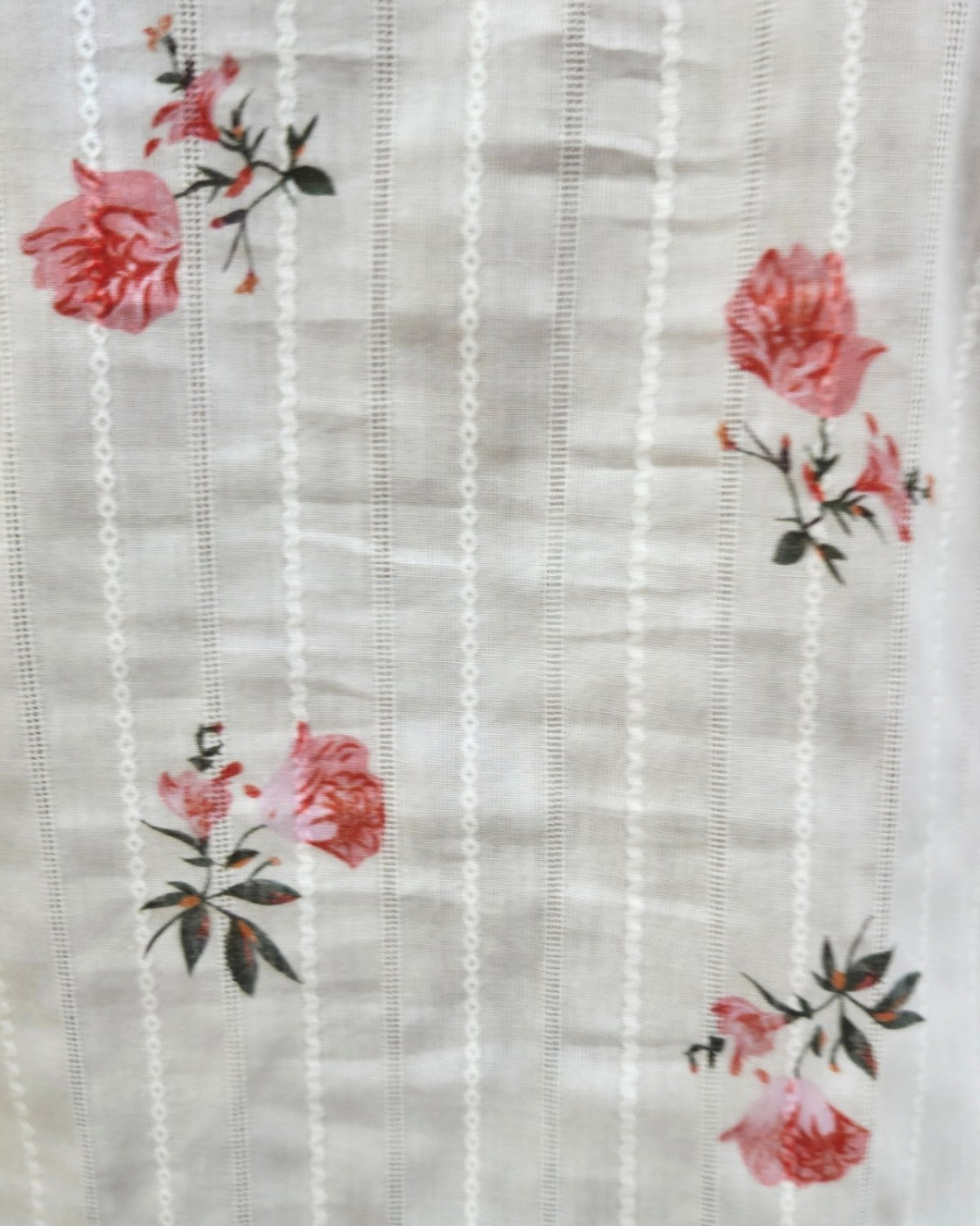 Chemisier femme blanc fleurs roses Fabiana