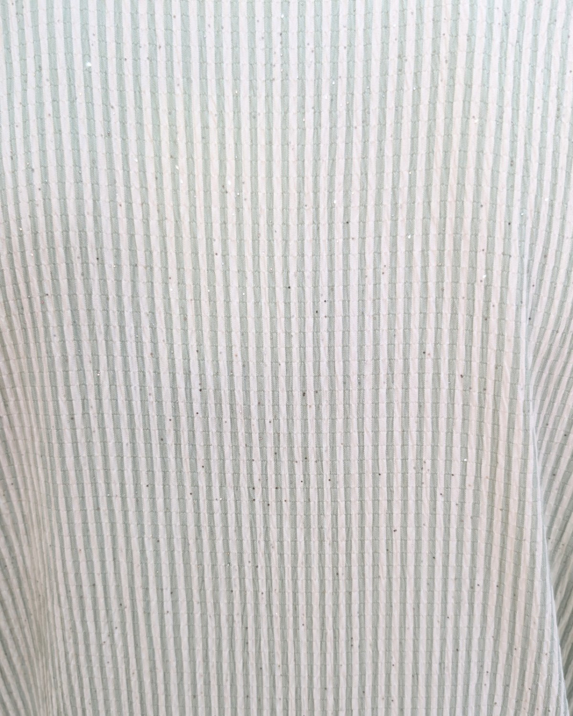 Chemisier femme vert pailleté à rayures