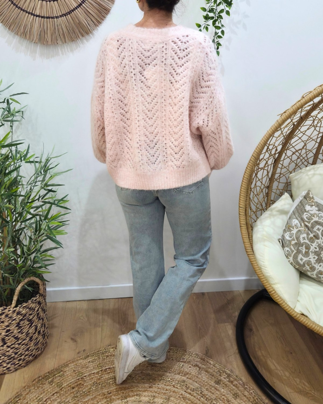 Gilet boutonné ajouré