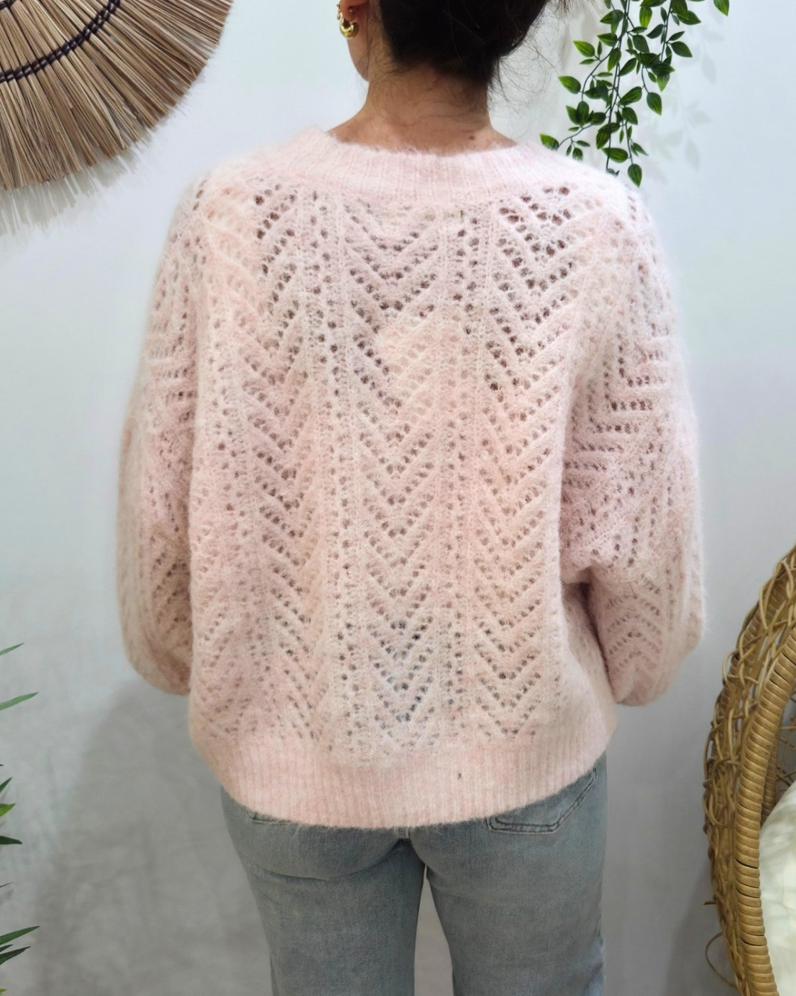 Gilet boutonné ajouré