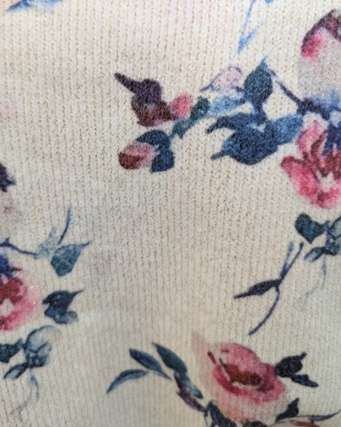 Gilet boutonné femme imprimé fleurs roses