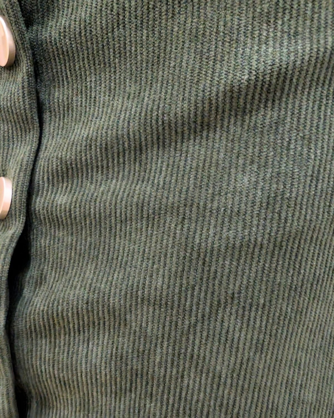 Jupe courte femme velours cotelé kaki boutons dorés