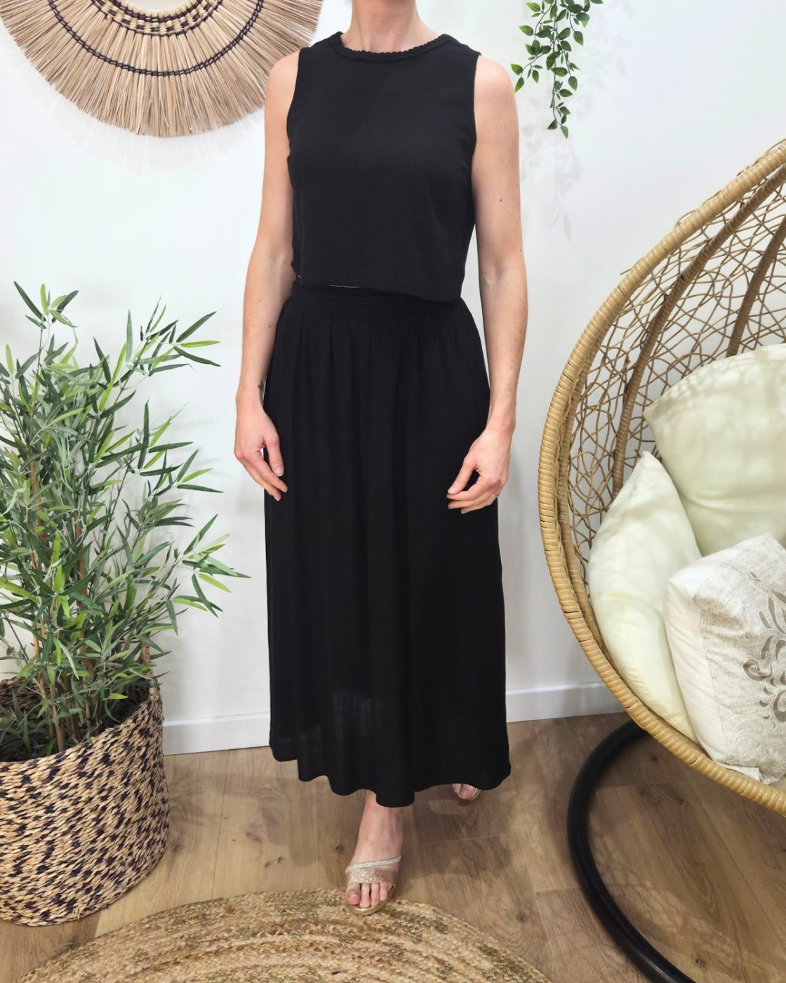 Ensemble femme torsadé noir Serafina