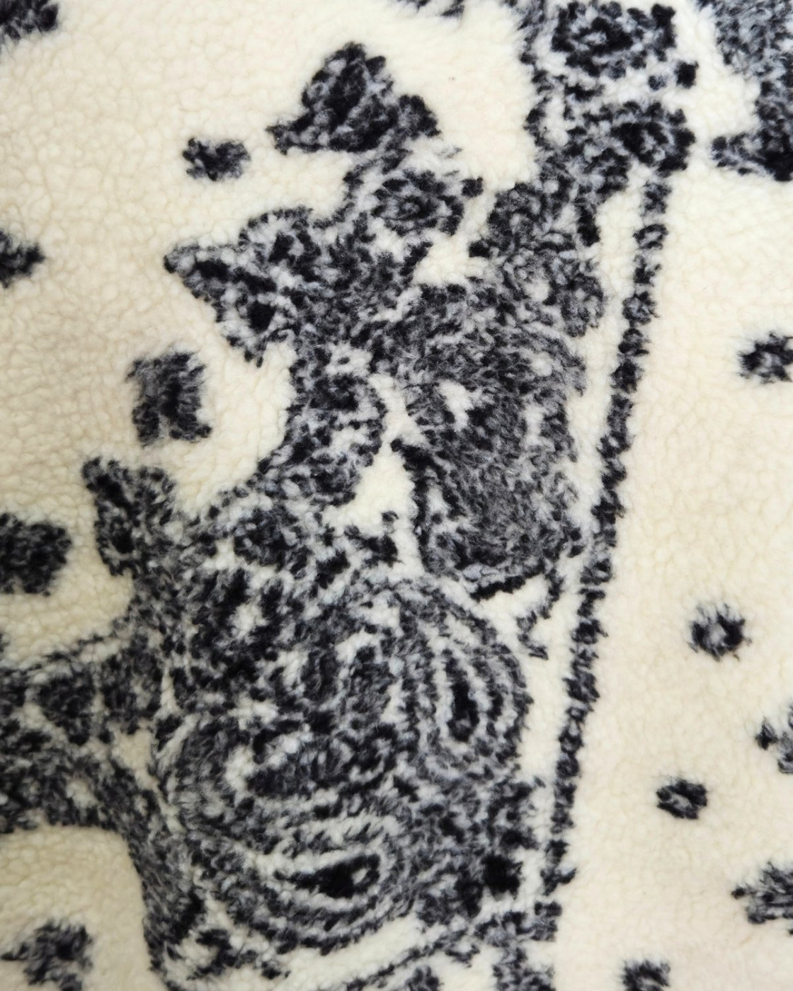 Manteau femme bouclettes écru et noir Zoraïa