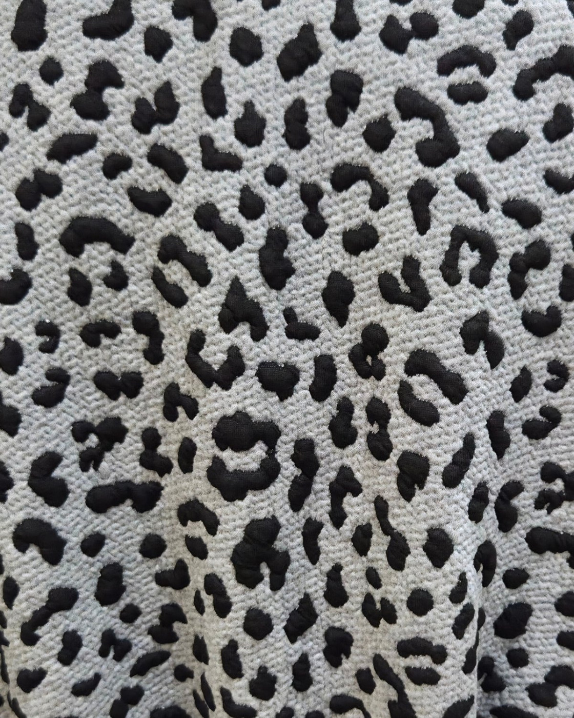 Manteau bombers épais léopard gris et noir