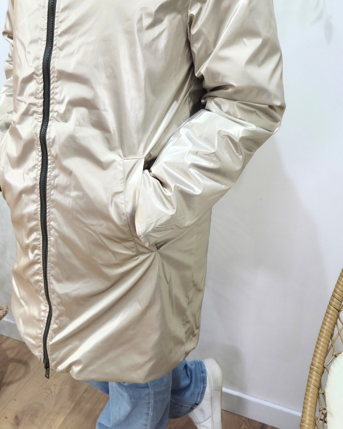 Parka femme kaki matelassée réversible dorée Victoria