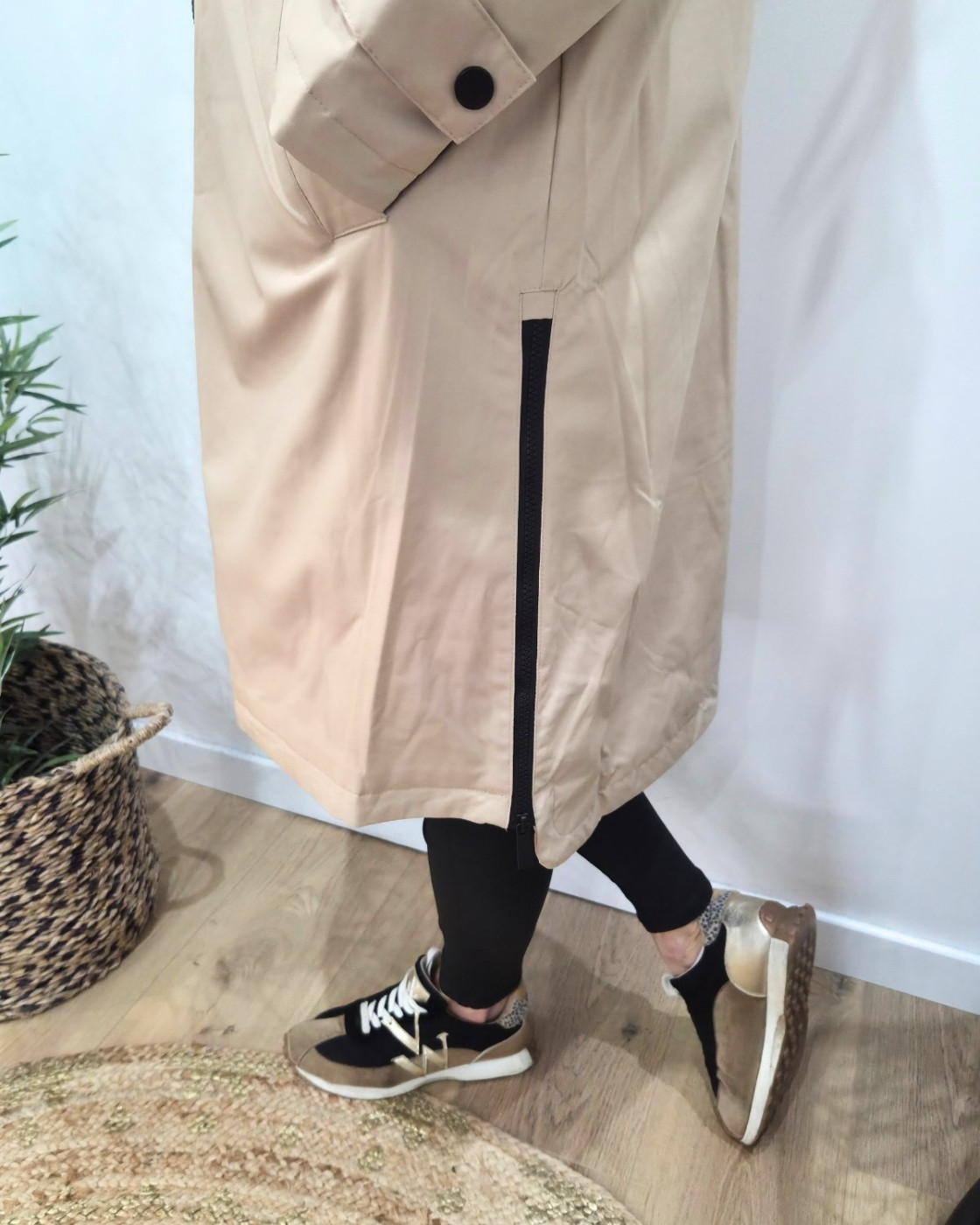 Parka femme longue esprit trench beige Nola
