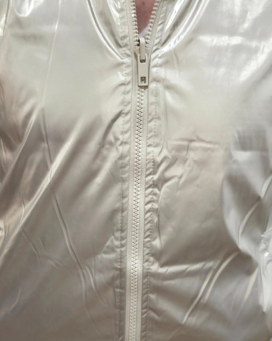 Doudoune femme sans manches dorée et léopard beige réversible