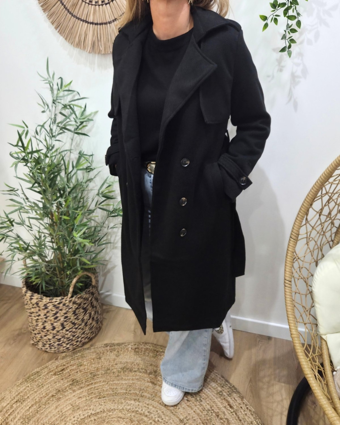 Manteau Trench femme noir Almena