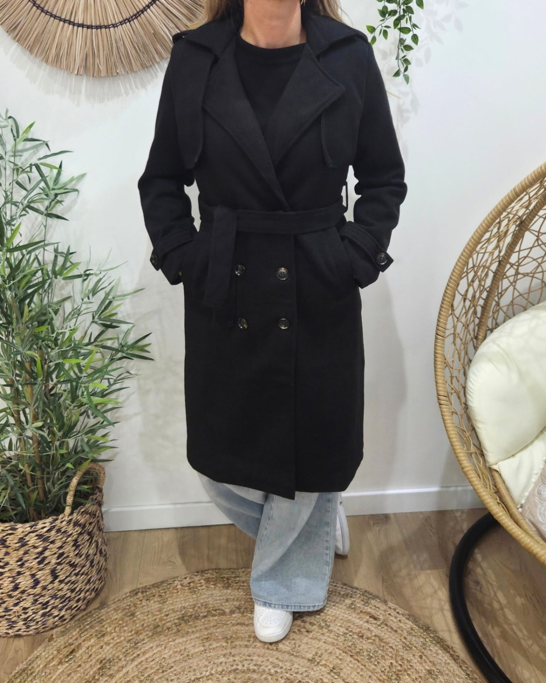 Manteau Trench femme noir Almena