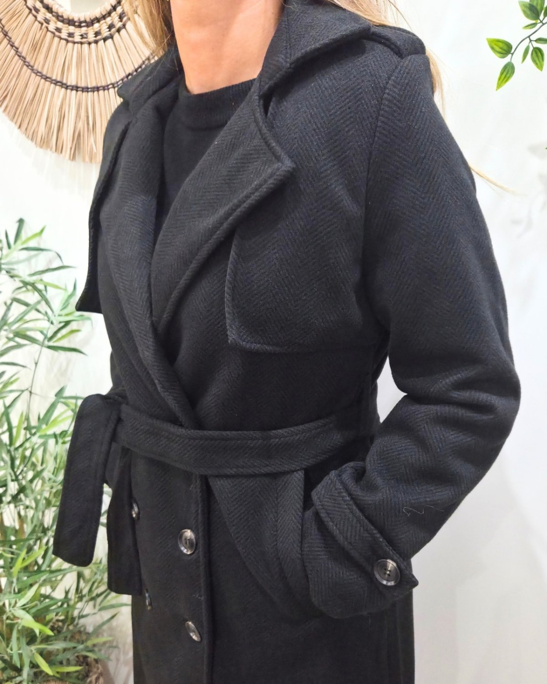 Manteau Trench femme noir Almena