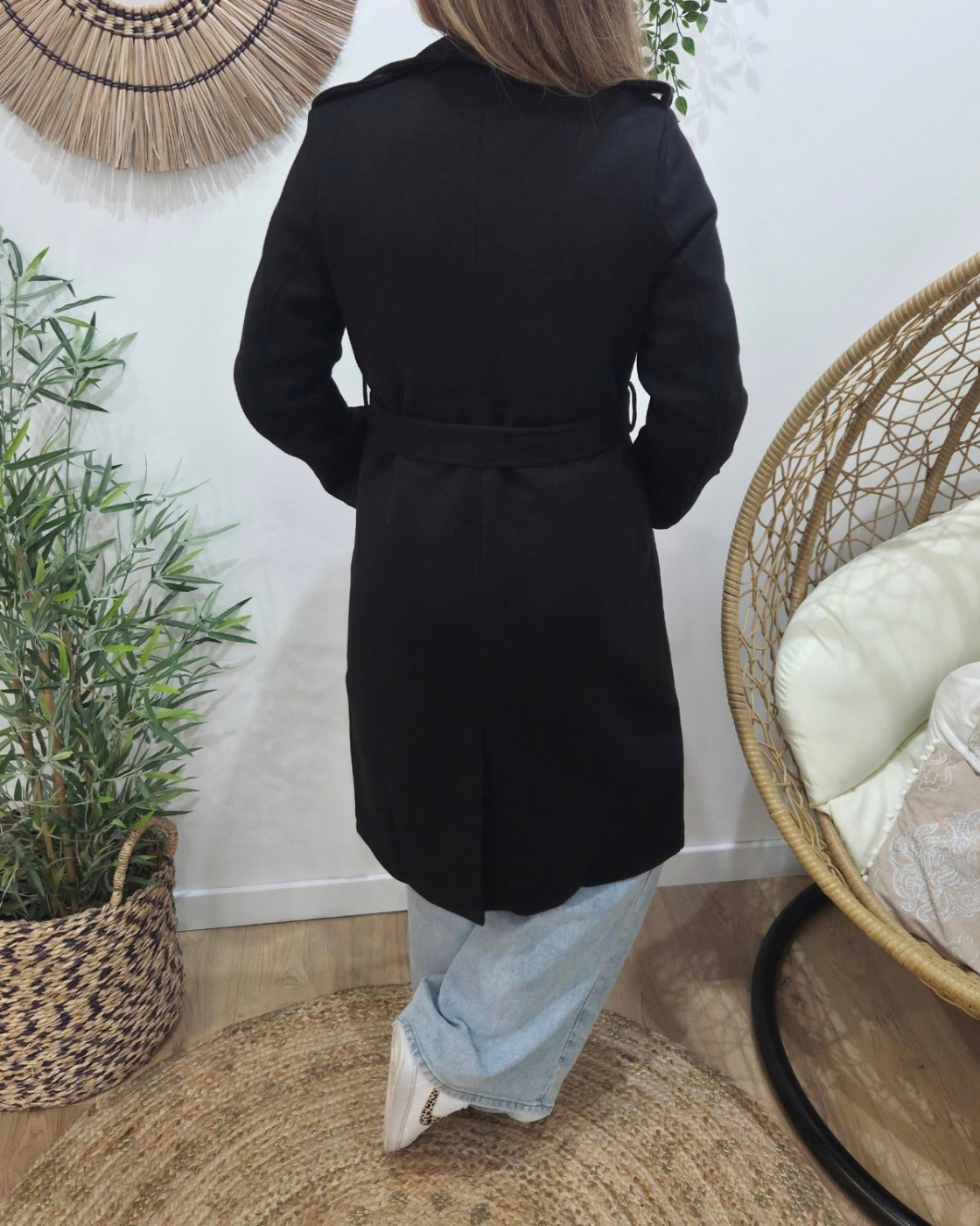 Manteau Trench femme noir Almena