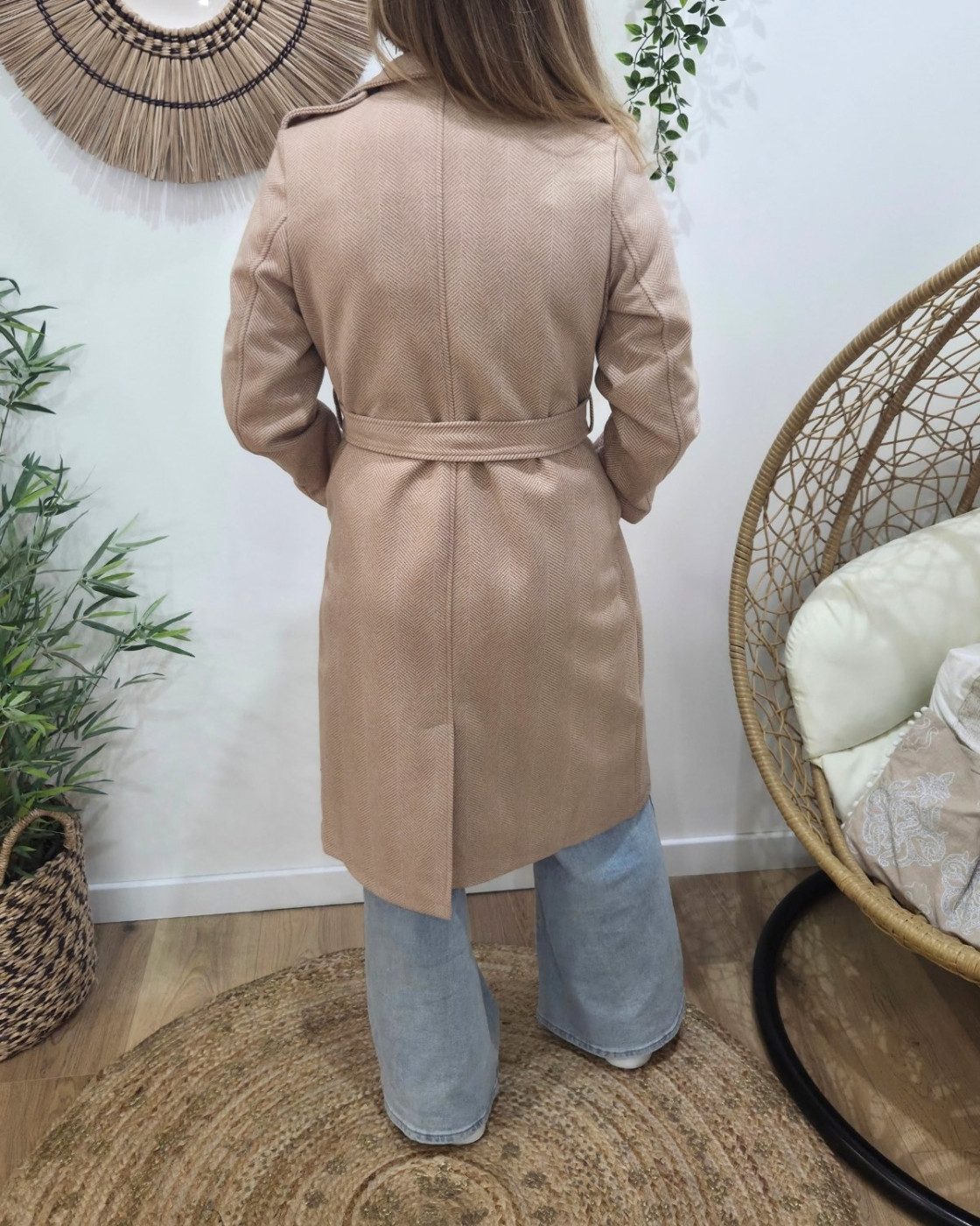 Manteau Trench femme camel clair Almena
