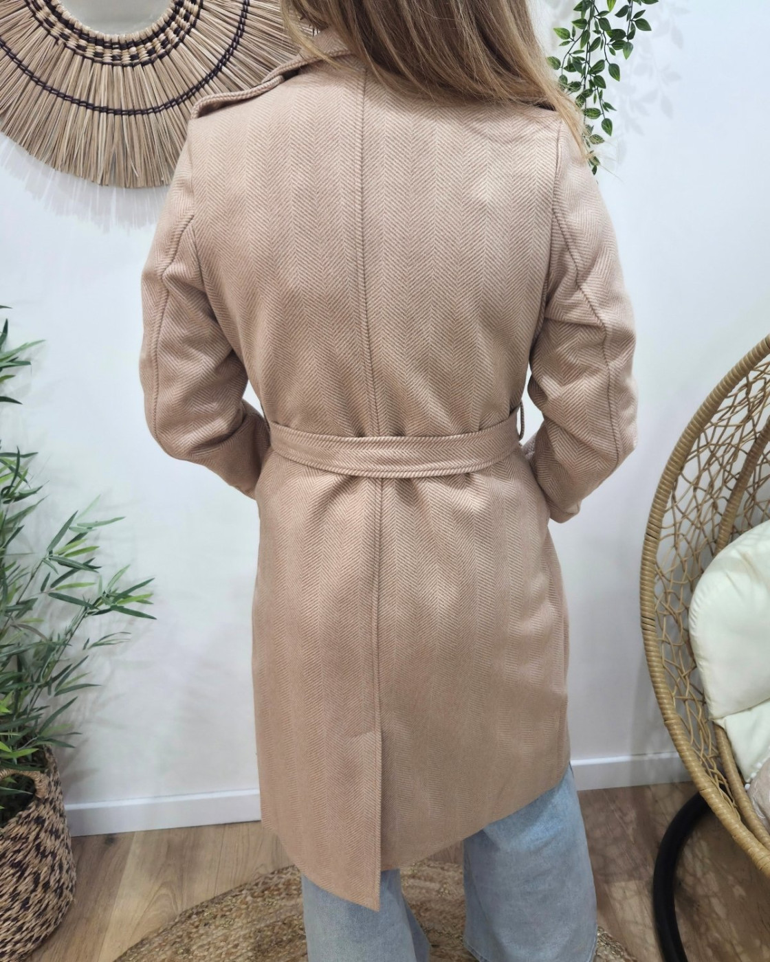 Manteau Trench femme camel clair Almena