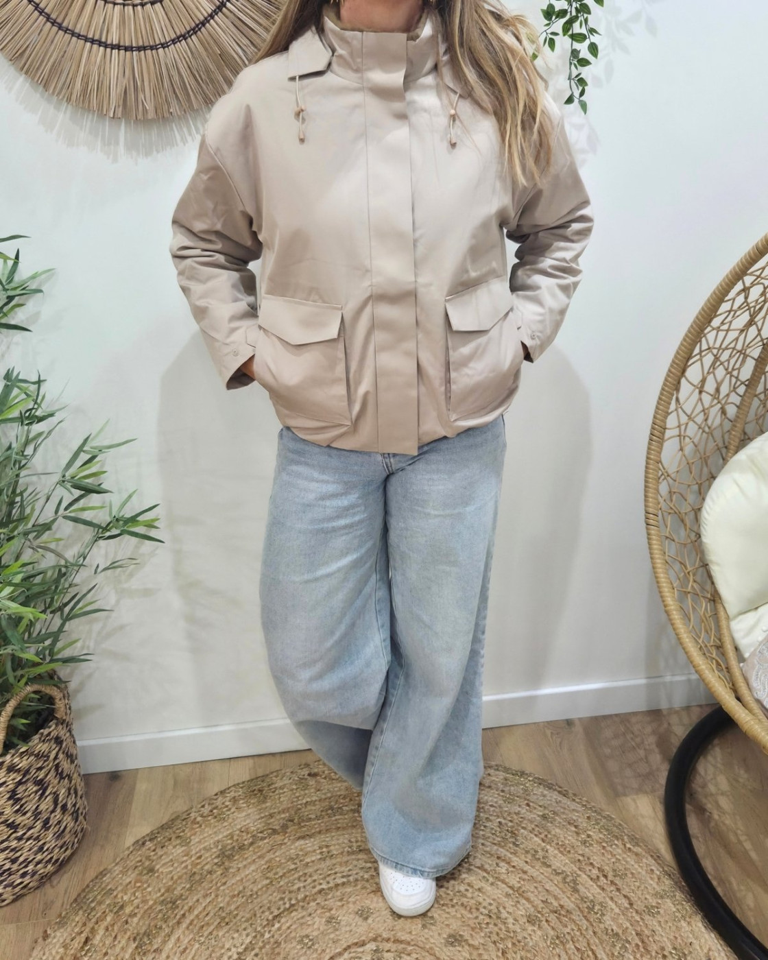 Parka femme beige fourrée camel Florbela