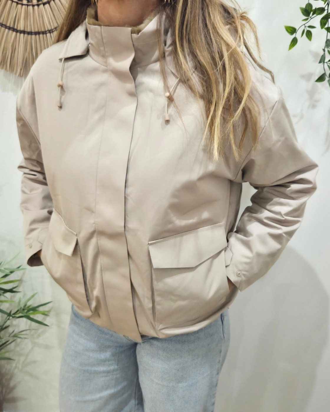 Parka femme beige fourrée camel Florbela